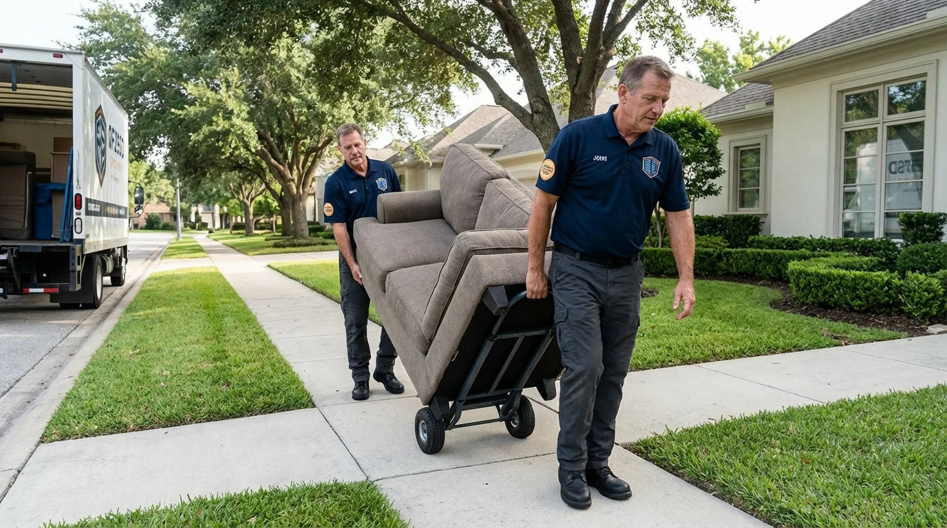 Local residential moving crew loading furniture in North Las Vegas, NV